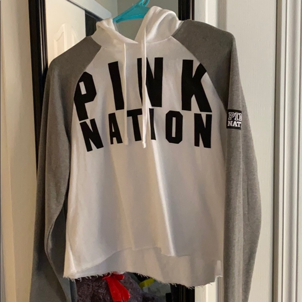 Pink cropped hoodie